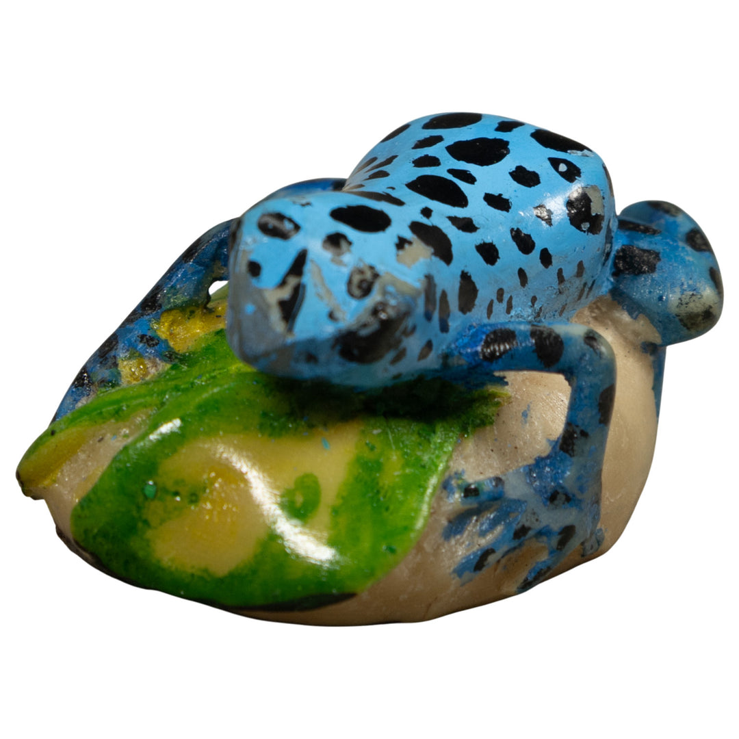 Black And Blue Frog Tagua Carving