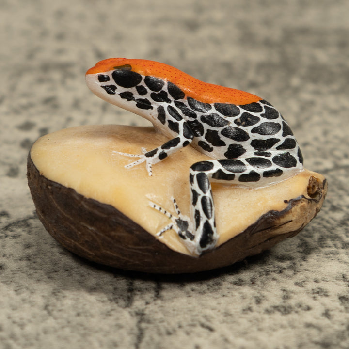 Red And Blue Frog Tagua Carving
