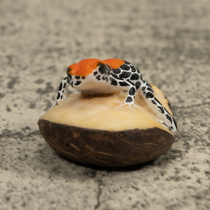 Red And Blue Frog Tagua Carving