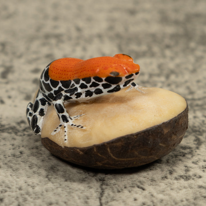 Red And Blue Frog Tagua Carving