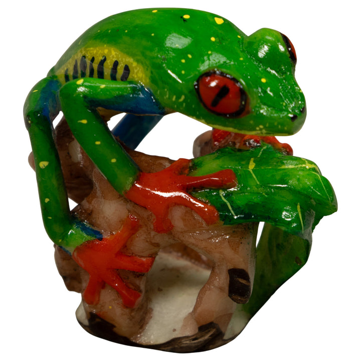 Green Yellow And Red Tree Frog Tagua Carving