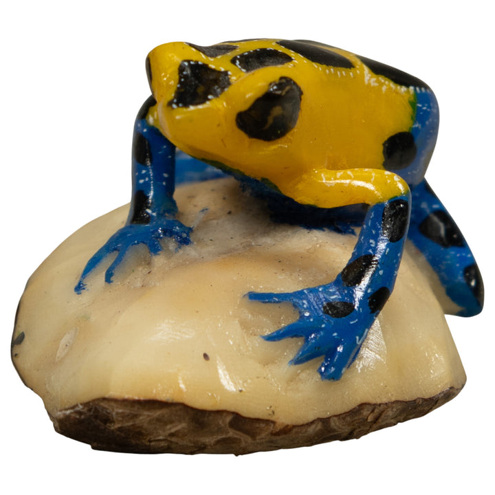 Yellow And Blue Poison Dart Frog Tagua Carving