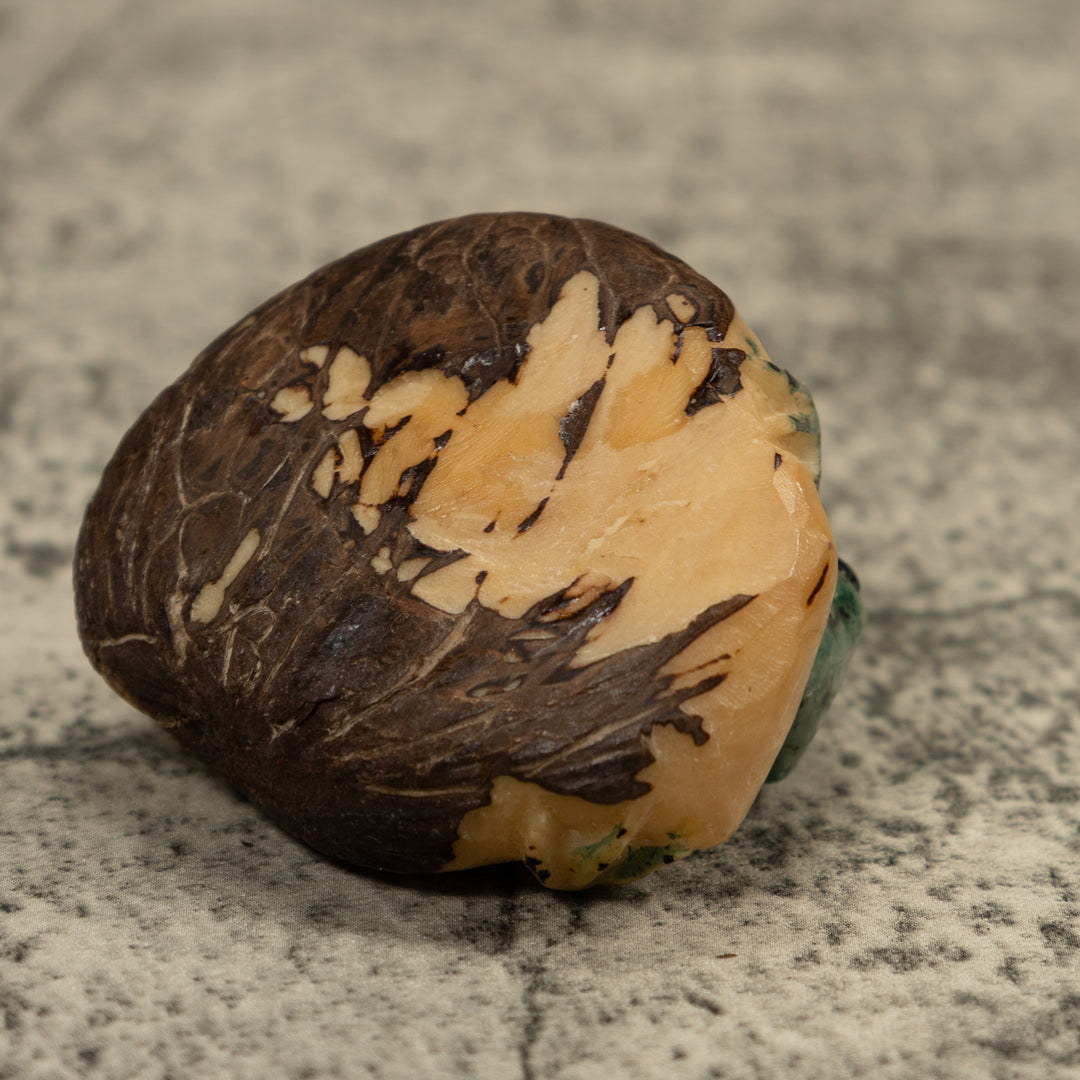 Vintage Black And Green Frog Tagua Carving