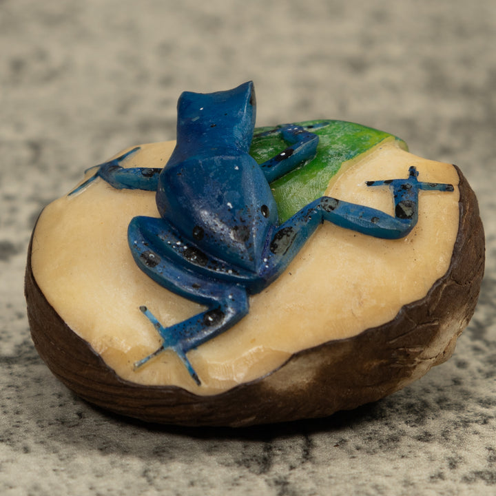 Blue Poison Dart Frog Tagua Carving
