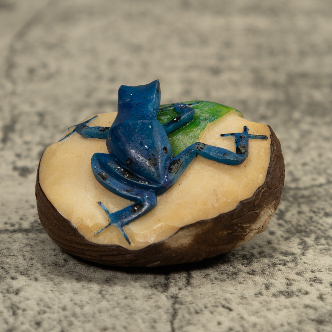 Blue Poison Dart Frog Tagua Carving