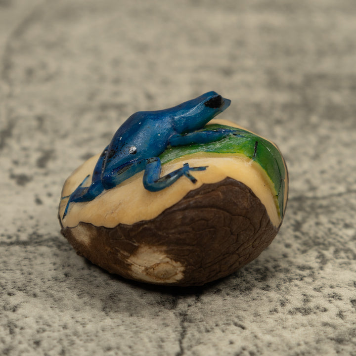 Blue Poison Dart Frog Tagua Carving