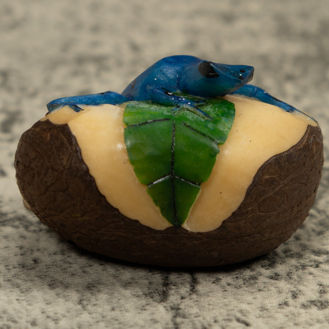 Blue Poison Dart Frog Tagua Carving