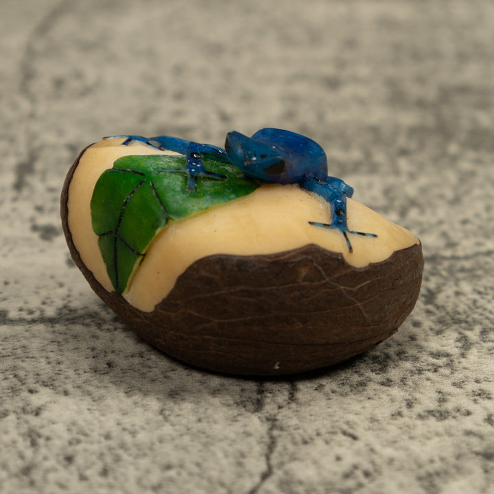 Blue Poison Dart Frog Tagua Carving