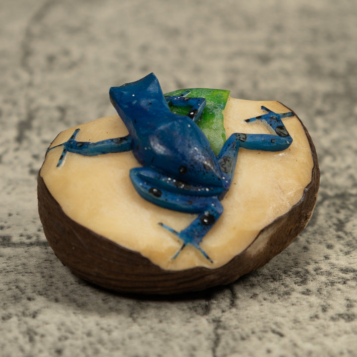 Blue Poison Dart Frog Tagua Carving