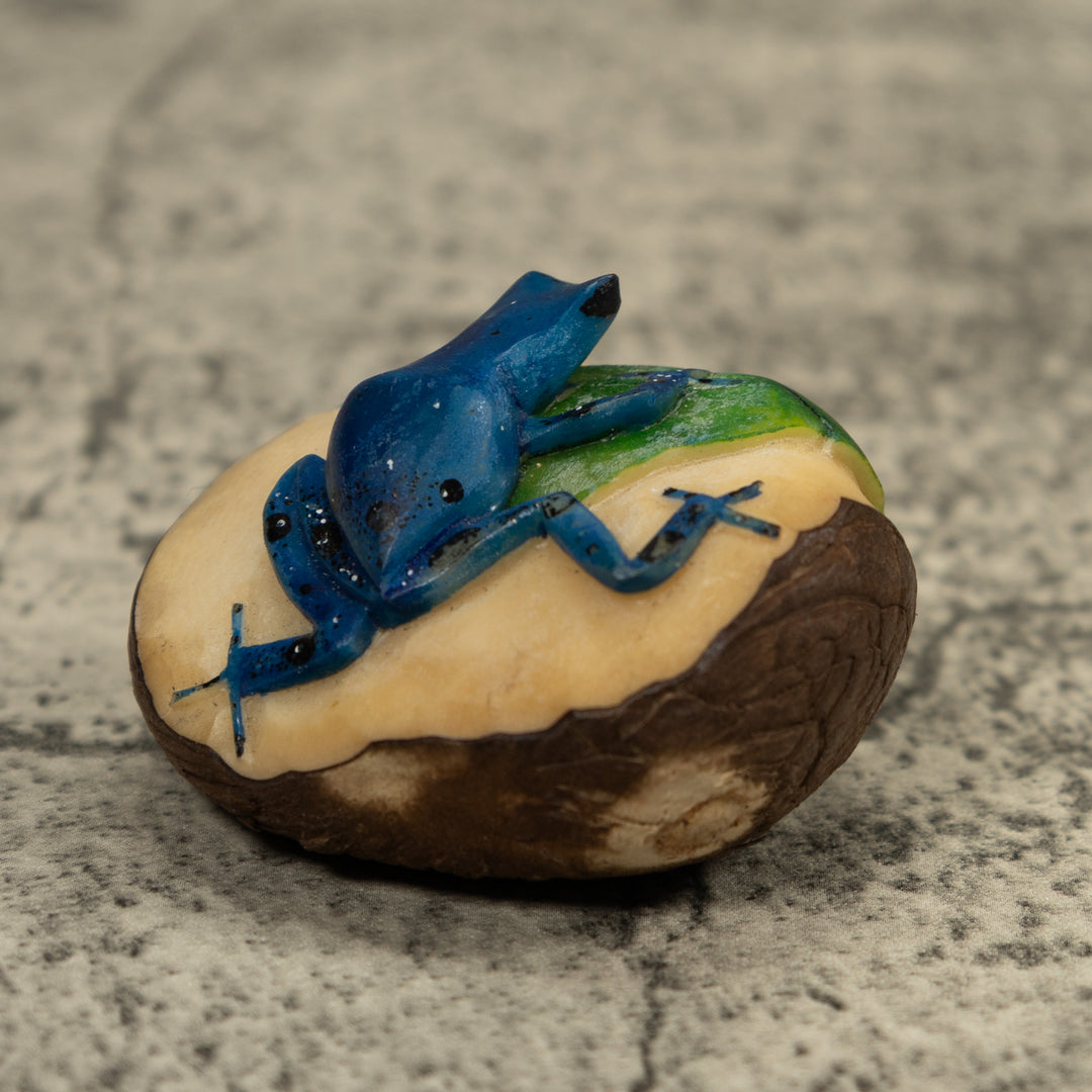 Blue Poison Dart Frog Tagua Carving