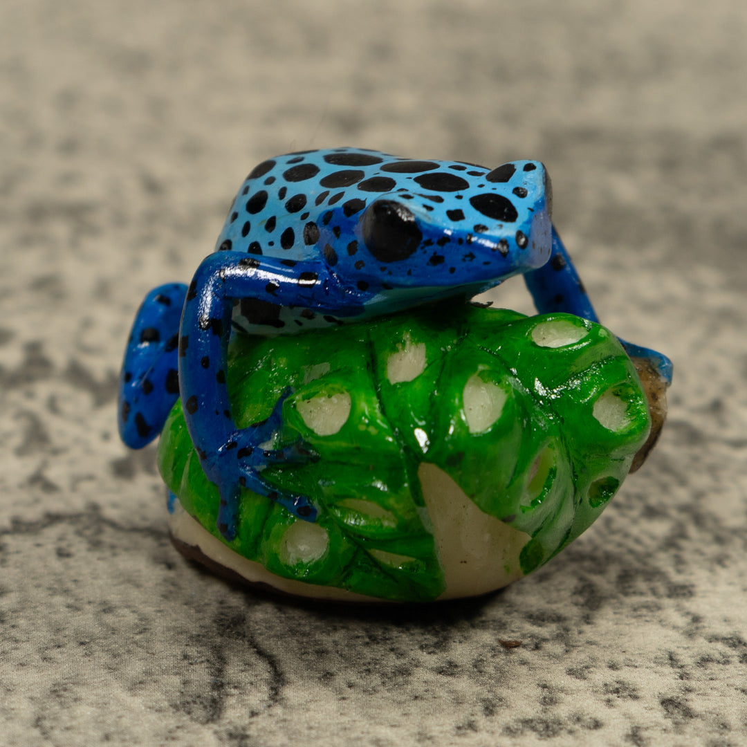 Blue Frog Tagua Carving