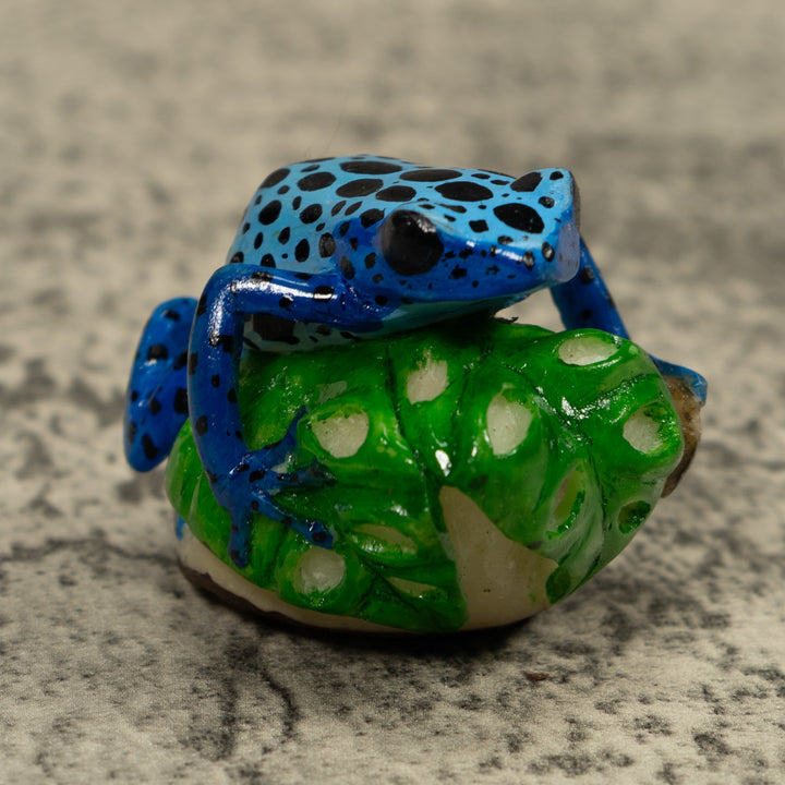Blue Frog Tagua Carving