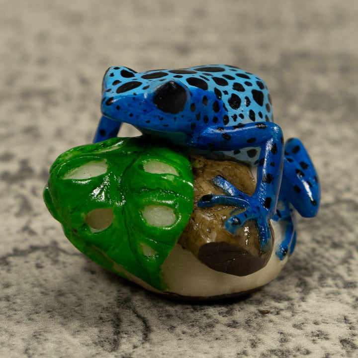 Blue Frog Tagua Carving