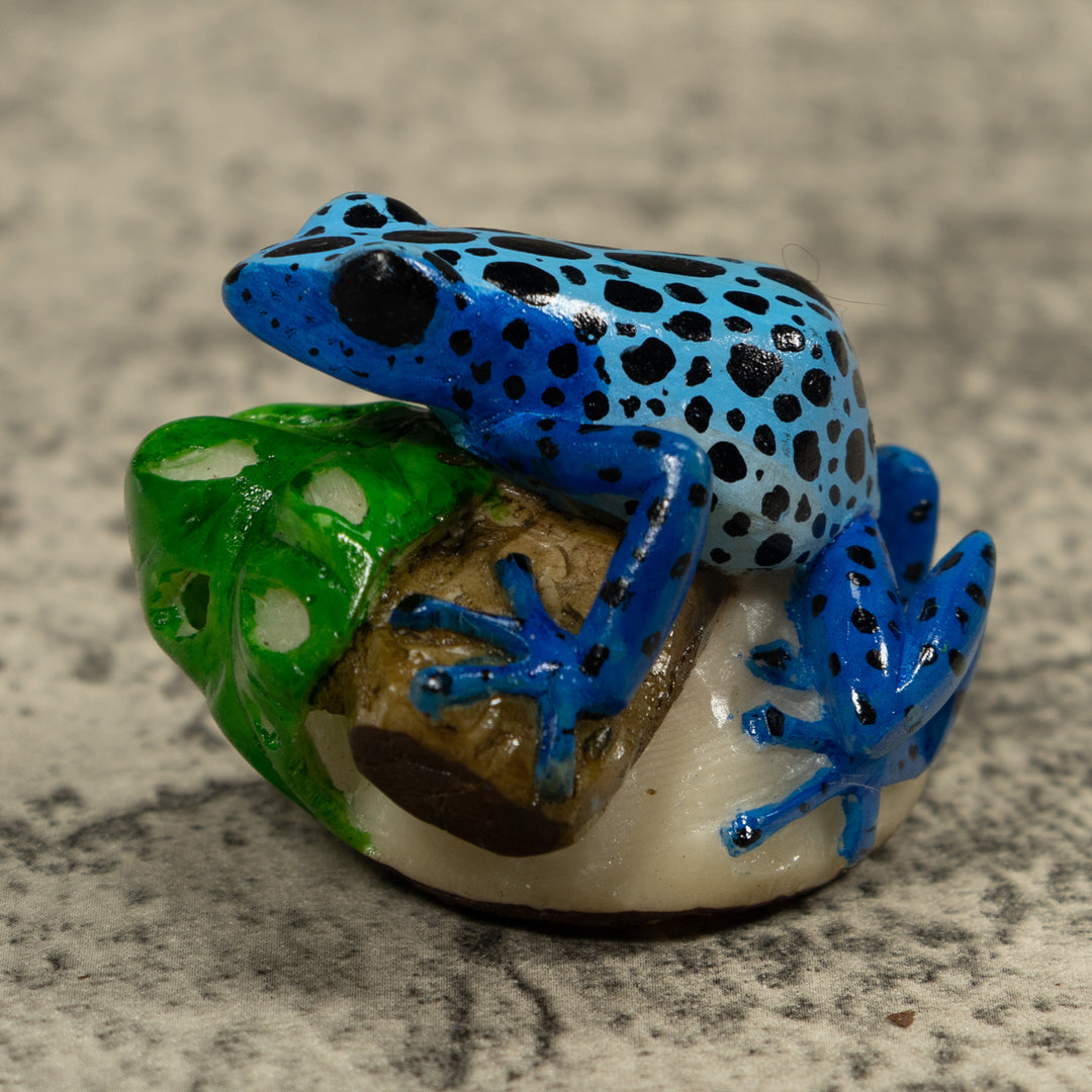 Blue Frog Tagua Carving
