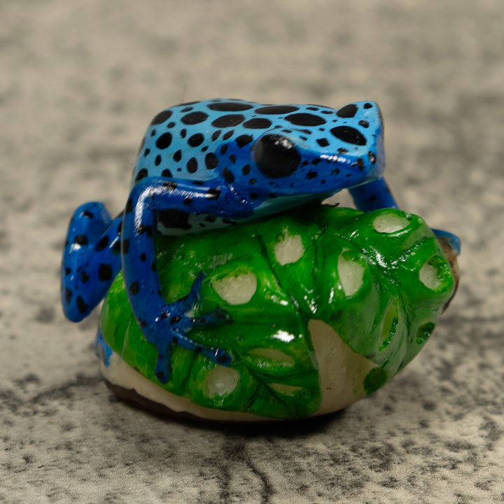 Blue Frog Tagua Carving