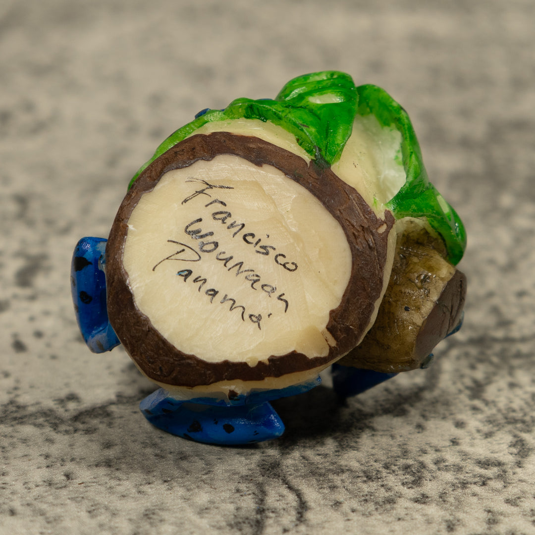 Blue Frog Tagua Carving