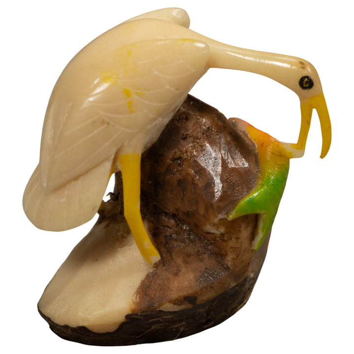 White Waterbird Tagua Carving