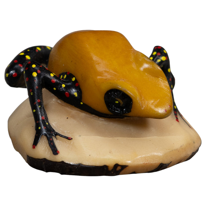 Gold And Black Poison Dart Frog Tagua Carving