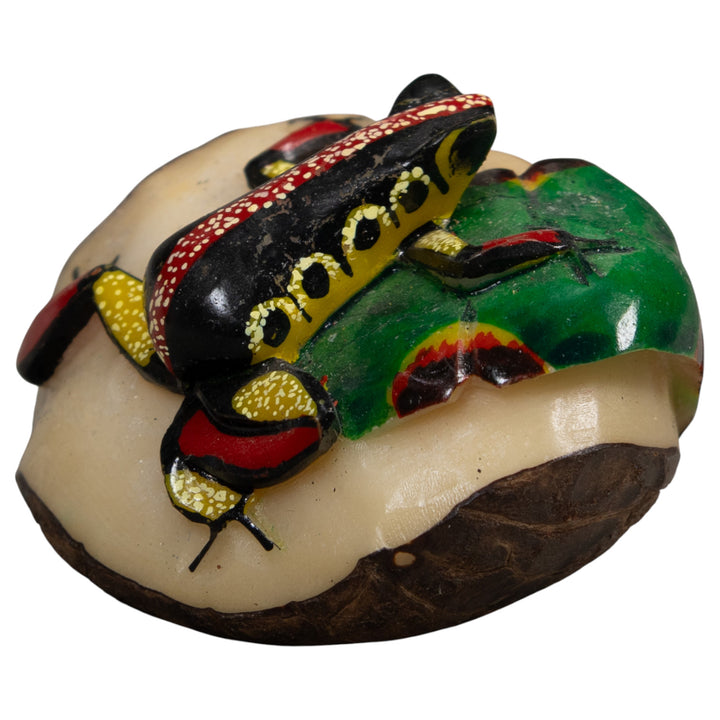 Red Yellow And Black Poison Dart Frog Tagua Carving