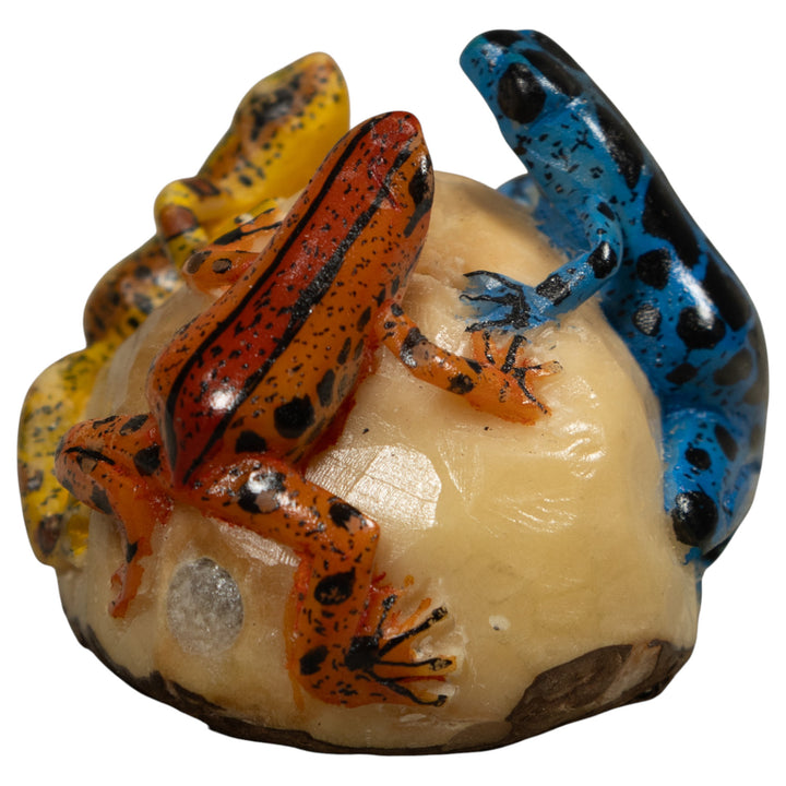 Triple Poison Dart Frog Tagua Carving