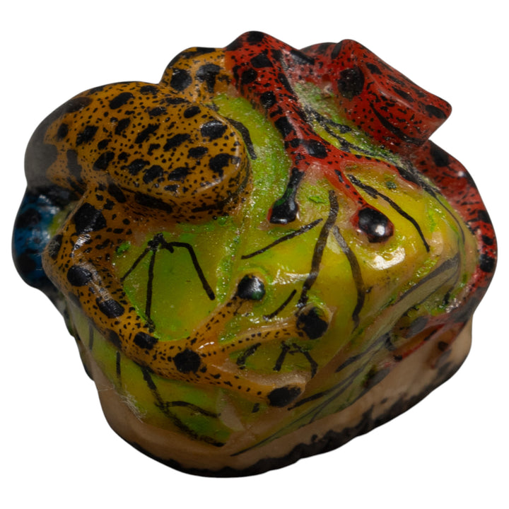 Gold Black And Red Double Poison Dart Frog Tagua Carving