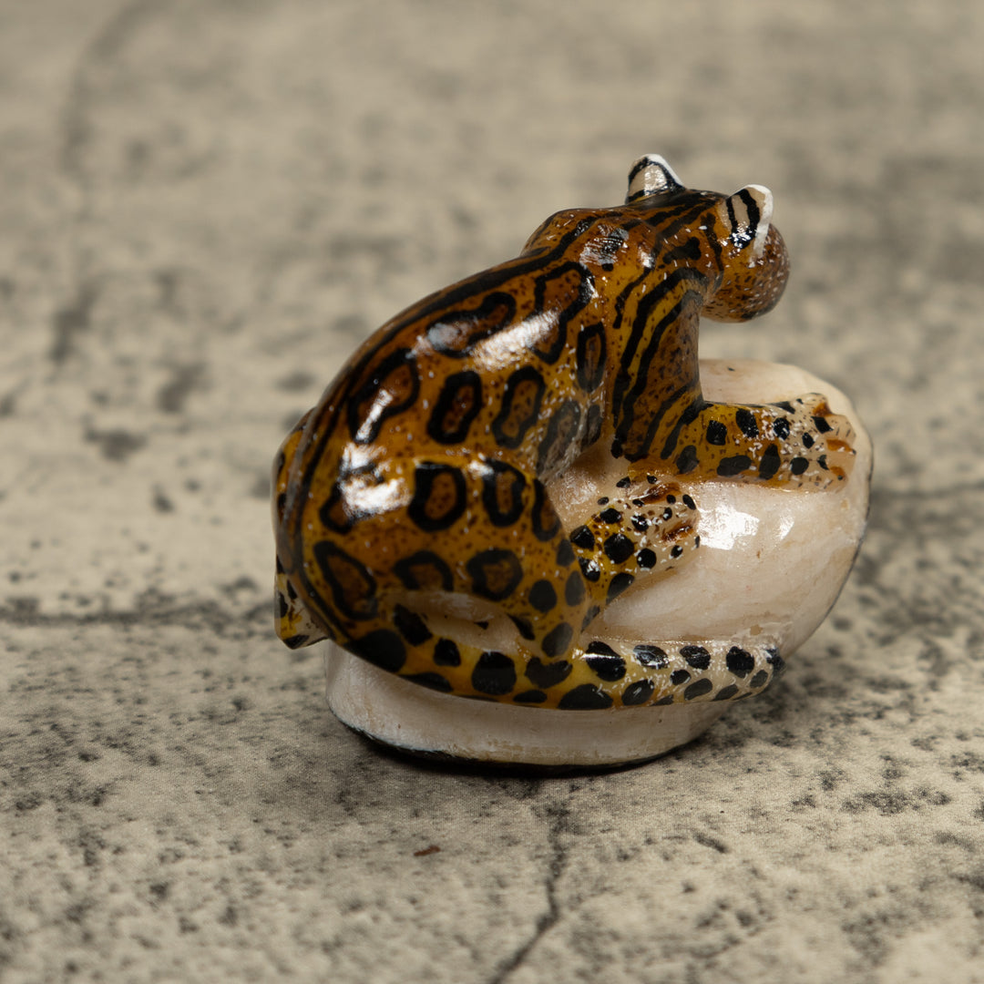 Jaguar Cat Tagua Carving