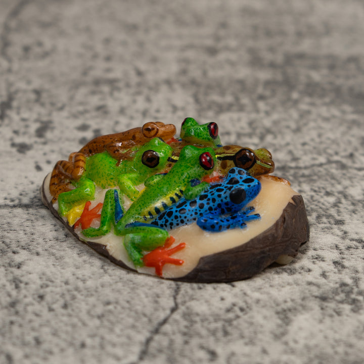 Six Poison Dart Frog Tagua Carving