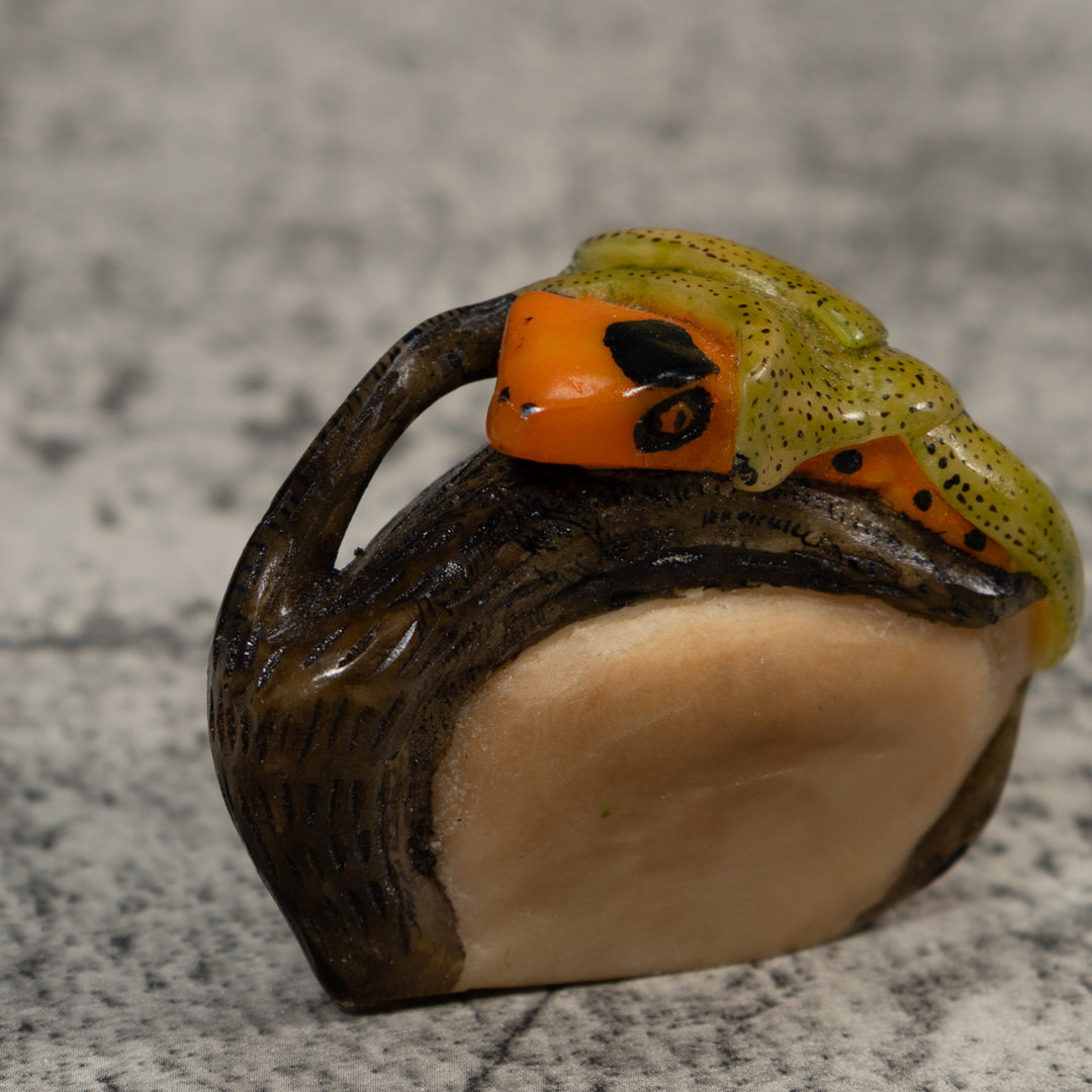 Gold And Black Poison Dart Frog Tagua Carving