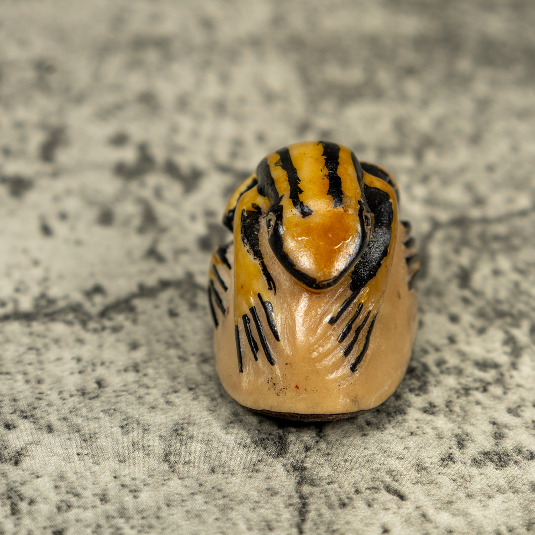 Vintage Black And Gold Rainforest Frog Tagua Carving