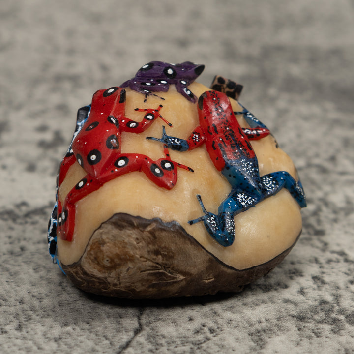 Five Poison Dart Frog Tagua Carving