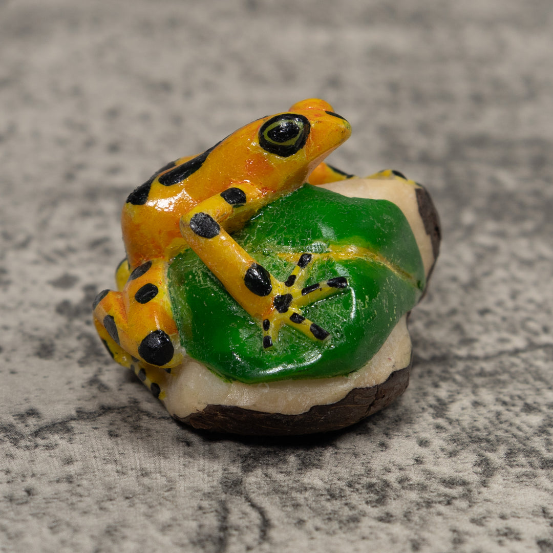 Golden Frog Tagua Carving