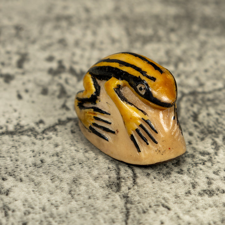 Vintage Black And Gold Rainforest Frog Tagua Carving