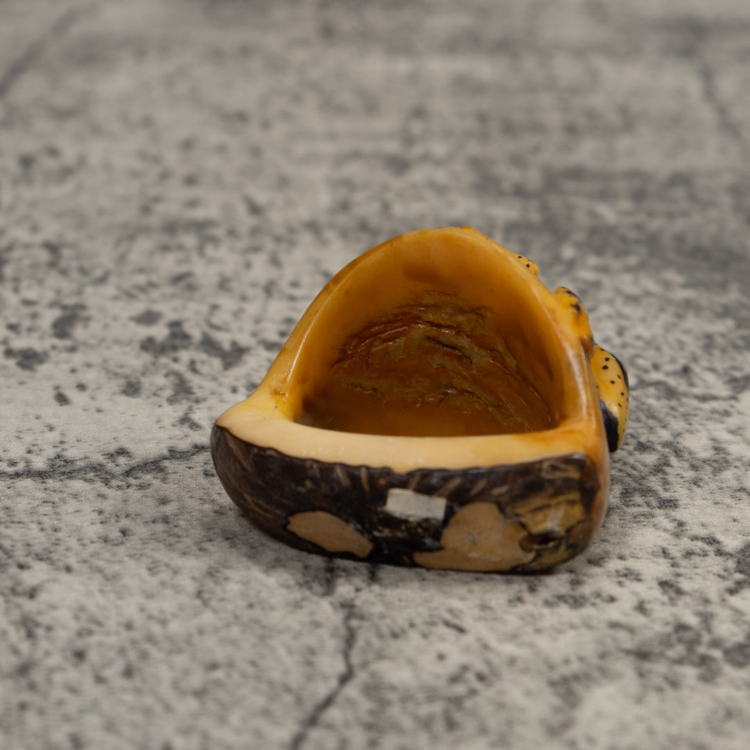 Vintage Black And Gold Poison Dart Frog Tagua Carving