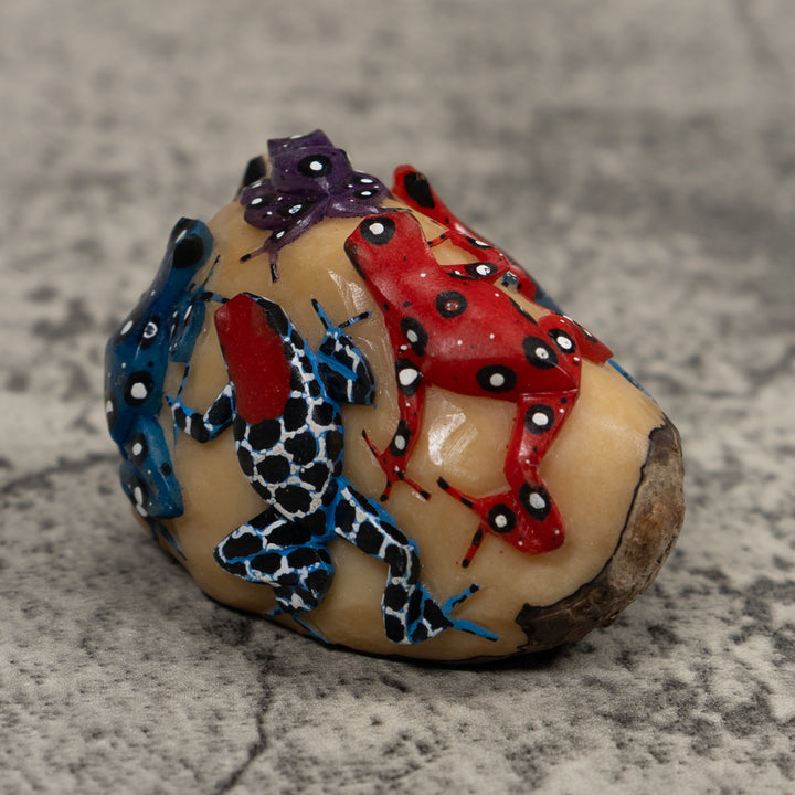 Five Poison Dart Frog Tagua Carving