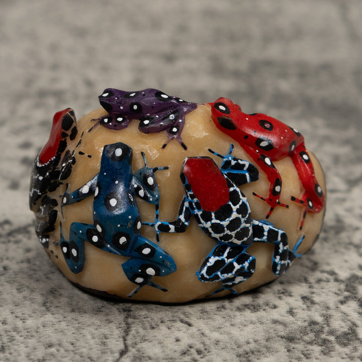 Five Poison Dart Frog Tagua Carving