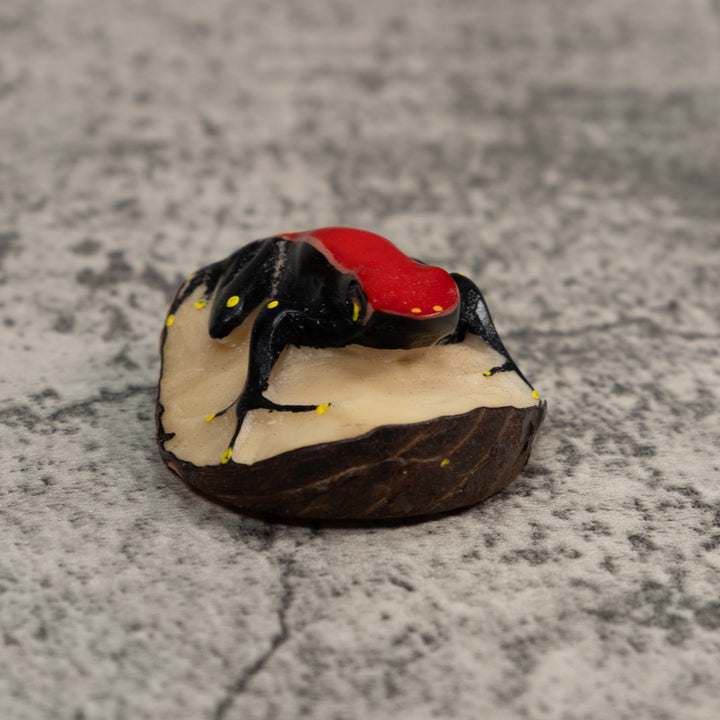 Red Yellow And Black  Poison Dart Frog Tagua Carving