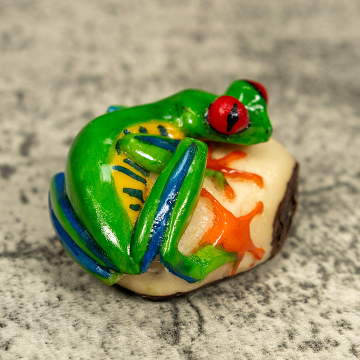 Red Eye Tree Frog Tagua Carving
