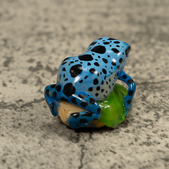 Poison Dart Blue Frog Tagua Carving