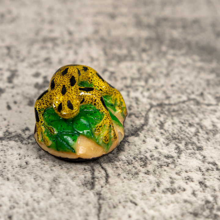 Gold Black And Green Poison Dart Frog Tagua Carving