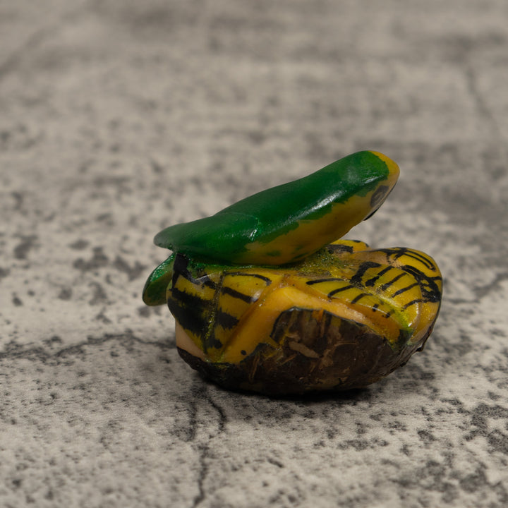 Vintage Green Parrot Bird Tagua Carving