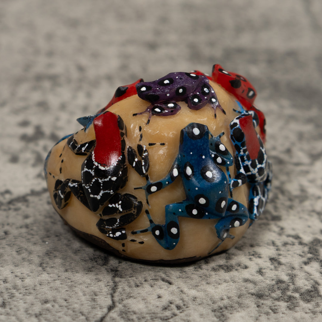 Five Poison Dart Frog Tagua Carving