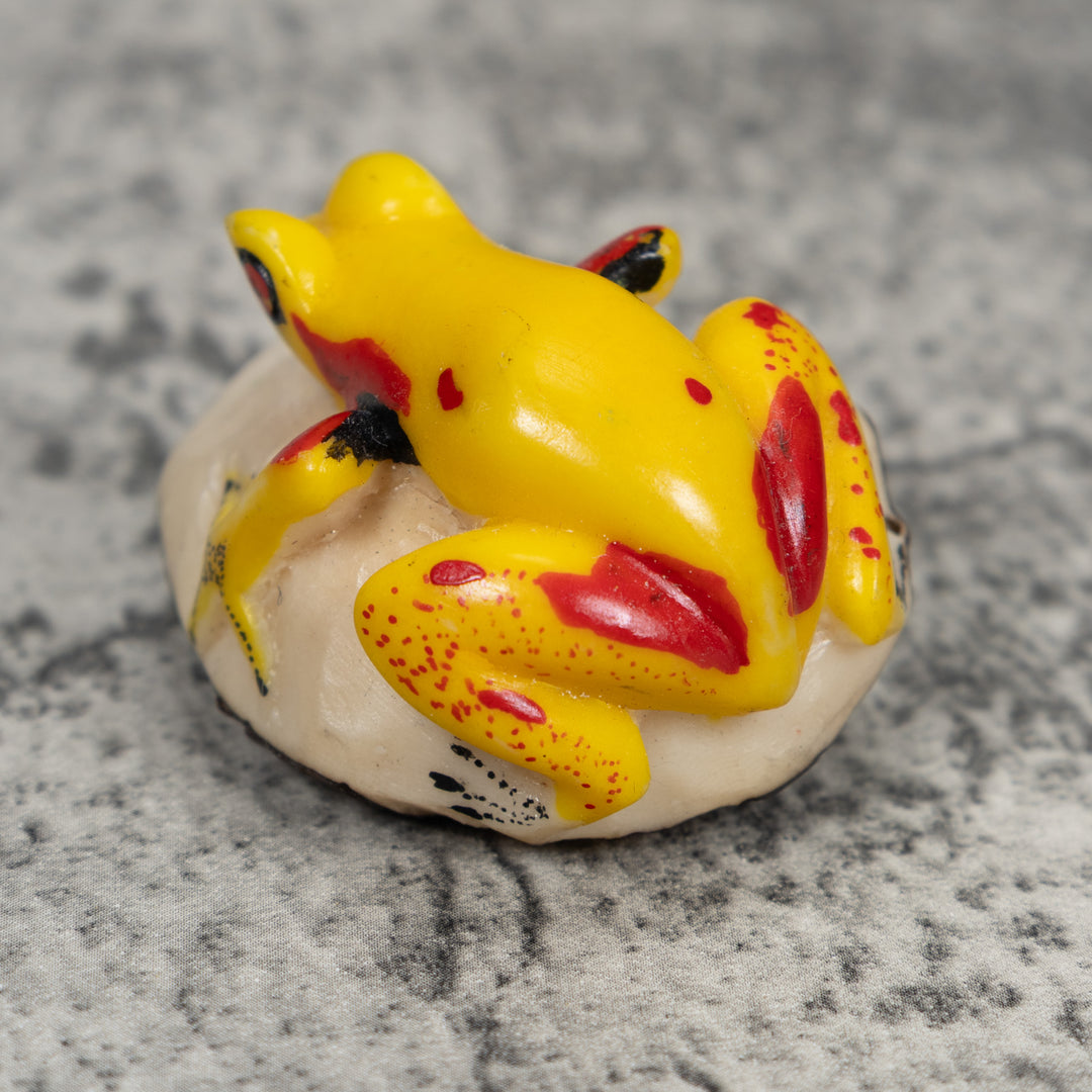 Yellow And Red Poison Dart Frog Tagua Carving