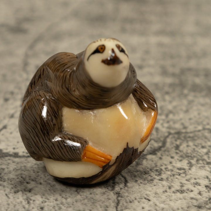 Brown Sloth Tagua Carving