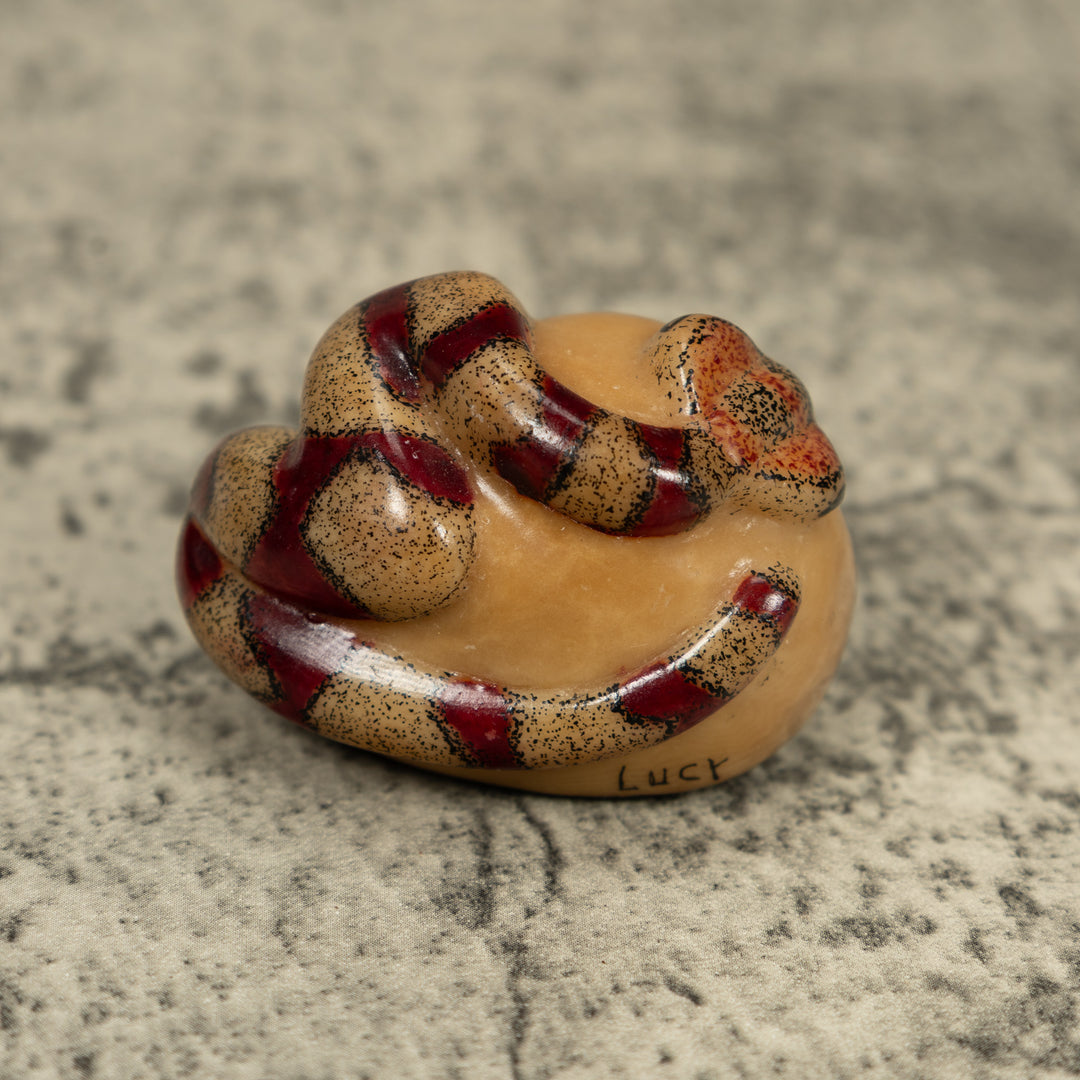 Vintage Jungle Snake Tagua Carving
