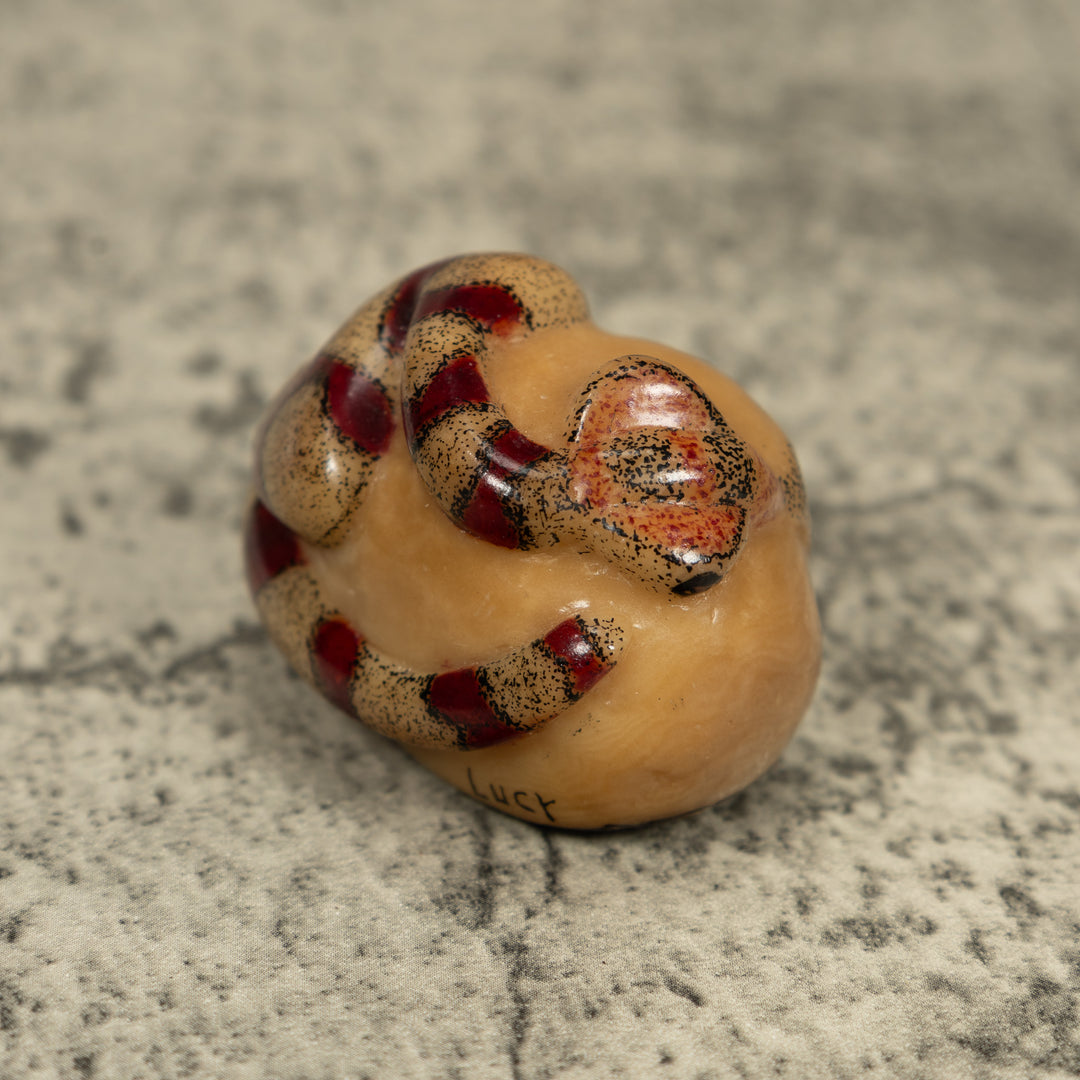 Vintage Jungle Snake Tagua Carving