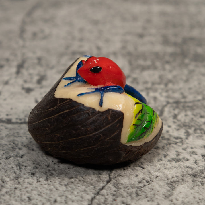Red And Blue Poison Dart Frog Tagua Carving