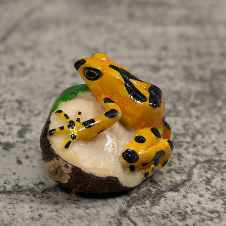 Golden Frog Tagua Carving