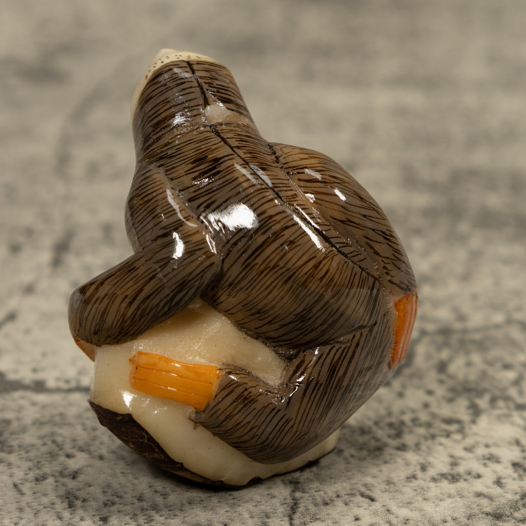 Brown Sloth Tagua Carving
