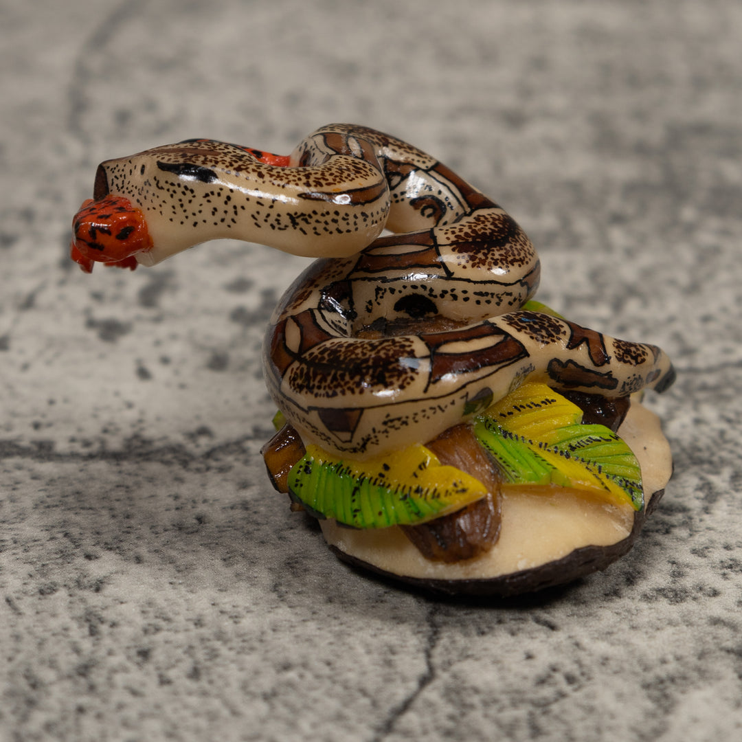 Snake Eating Frog Tagua Carving