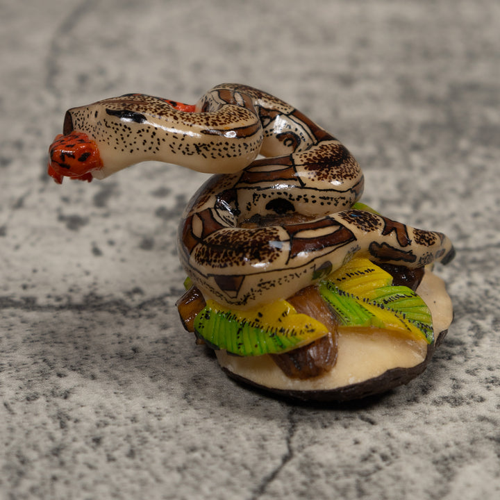 Snake Eating Frog Tagua Carving